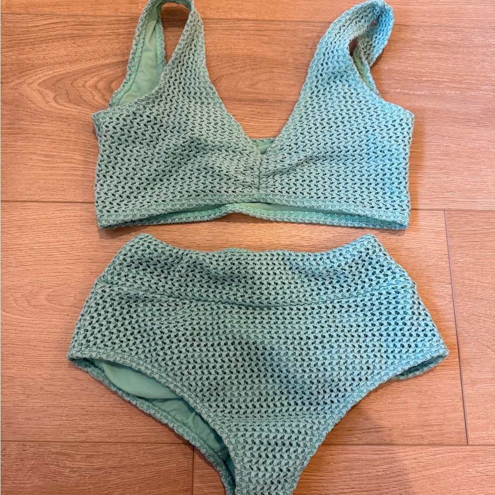 Montce Textured Green Bikini Set